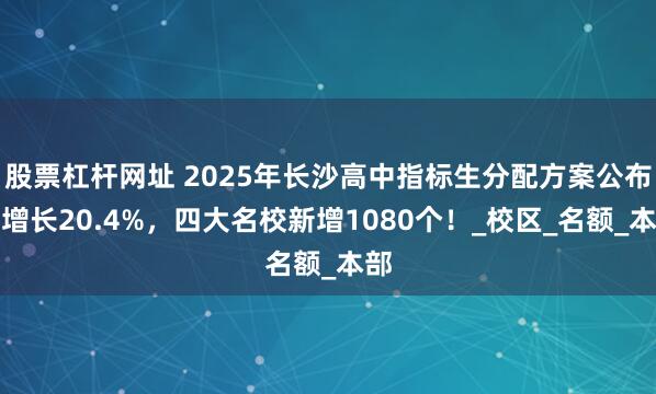 股票杠杆网址 2025年长沙高中指标生分配方案公布！增长20.4%，四大名校新增1080个！_校区_名额_本部