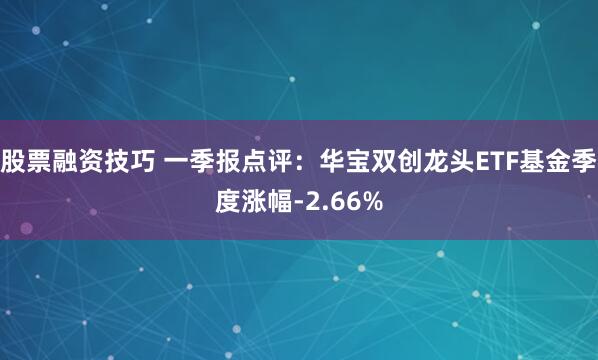 股票融资技巧 一季报点评：华宝双创龙头ETF基金季度涨幅-2.66%
